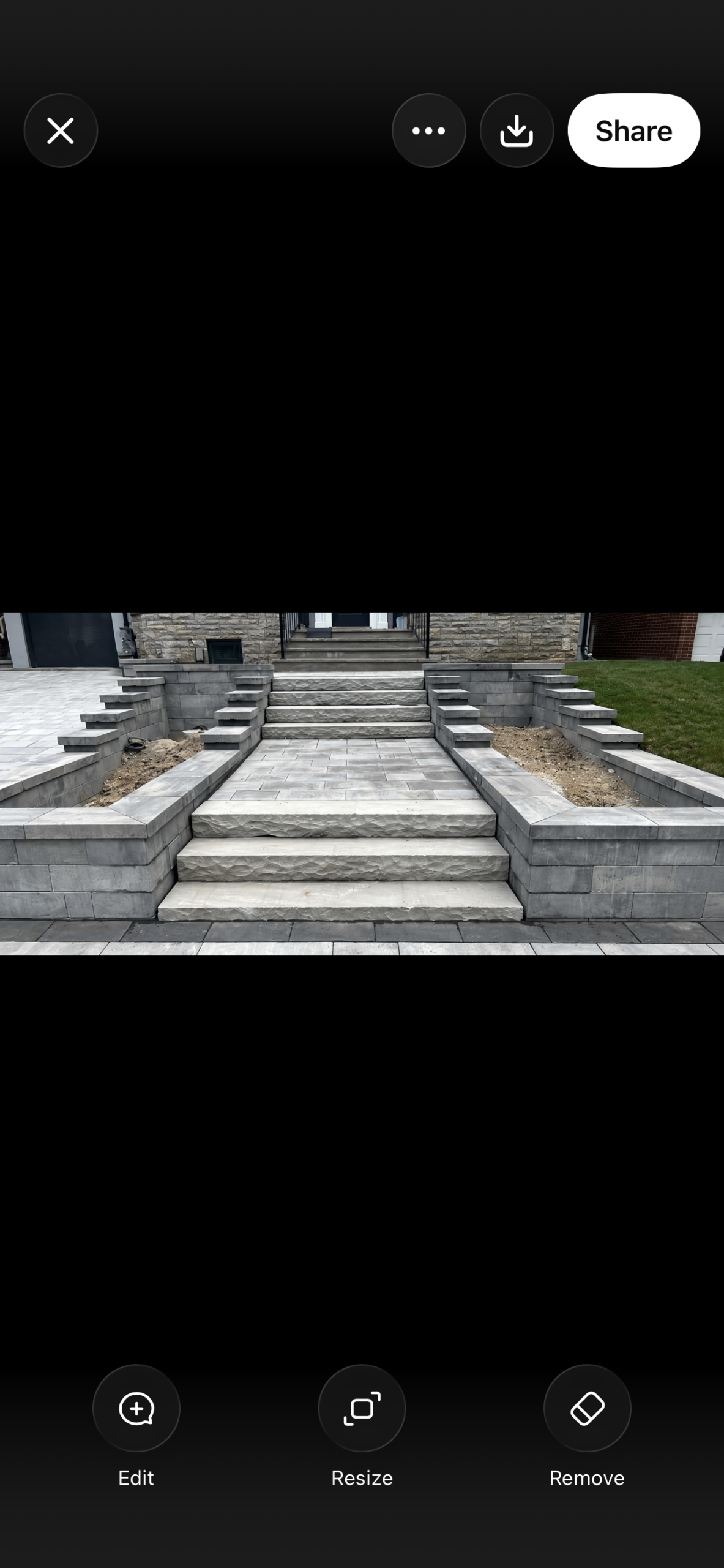 Stone steps and interlock walkway